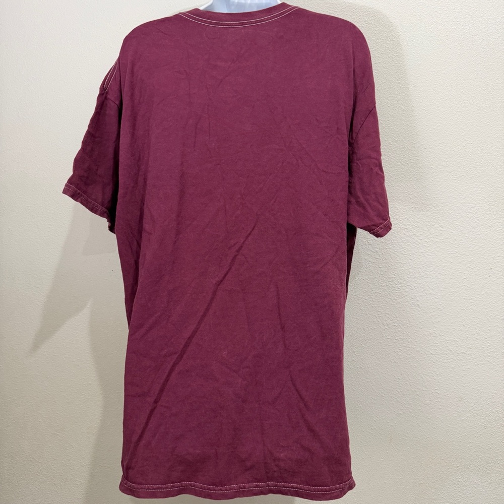 NEW Nirvana Smiley Face Graphic T-Shirt Burgundy Pink 1X Plus Size - Picture 2 of 4
